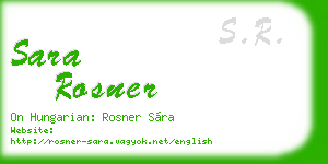 sara rosner business card